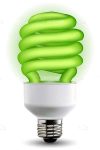 Green CFL Lightbulb
